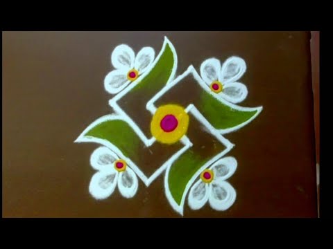 2 Mini Rangoli designs 🌺 5*3*3 & 4*2*2 dots Small Muggulu 🌺 Sukravaram Traditional kolangal