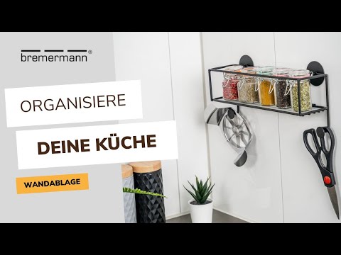 Gewürzwandablage 44044 Schwarz - Metall - 29 x 10 x 13 cm