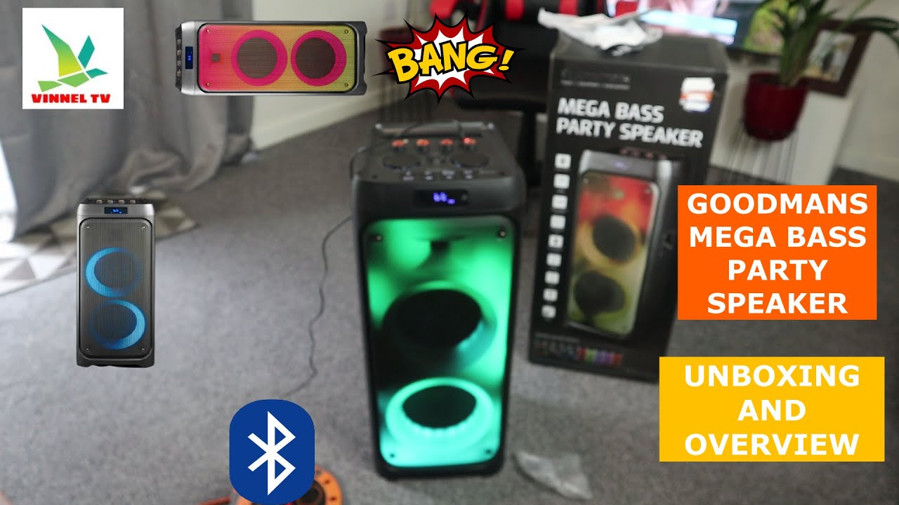 Watch video GOODMANS MEGA BASS PARTY SPEAKER UNBOXING AND OVERVIEW Now GOODMANS MEGA BASS PARTY SPEAKER UNBOXING AND OVERVIEW