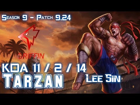 GRF Tarzan LEE SIN vs QIYANA Jungle - Patch 9.24 KR Ranked