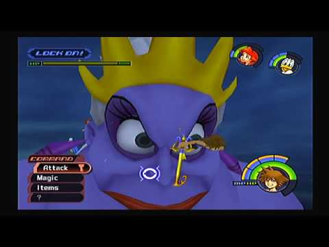 Kingdom Hearts 1 PS2 Walkthrough Part 32 Ursula Boss Fight