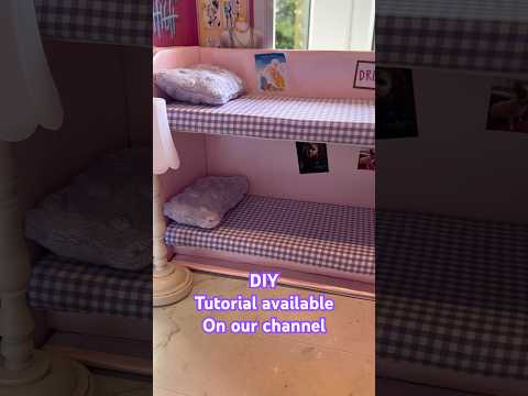 Miniature Bunk Bed for Barbie Dolls made from a Shoe Box #diy #shorts #short #handmade #craft #doll