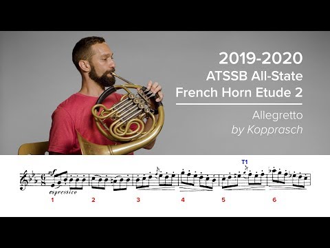 2019-2020 ATSSB All-State French Horn Etude #2 - Allegretto by Kopprasch