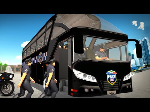 Black police Bus Driving in City | Police Coach Bus Simulator #1
