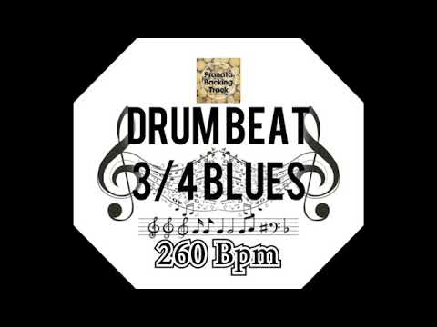 Blues Drum Beat l Metronome l Tempo 3/4 260 Bpm