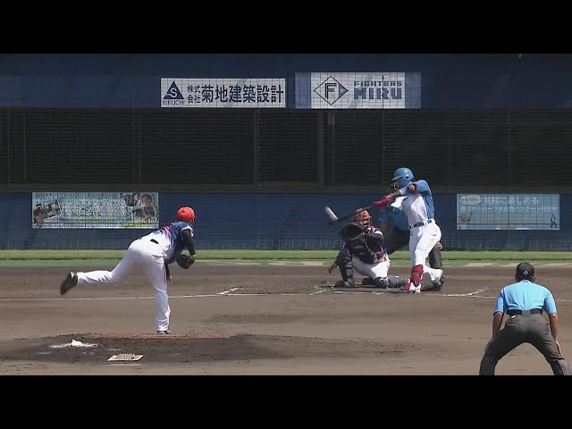 【ファーム】完璧に捉えた!! ファイターズ・江越大賀 チームを勢いづける満塁ホームラン!! 2024年8月13日 北海道日本ハムファイターズ 対 オイシックス新潟アルビレックスBC