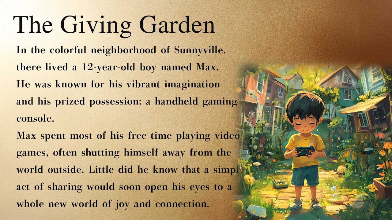 The Giving Garden🌟Learn English through story level 1 |English listening Practice|Graded Reader