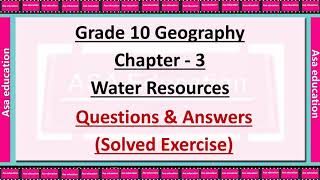 Ch 3 Water Resources (Geography, Grade 10, CBSE) Solved Exercise with Hindi explanation