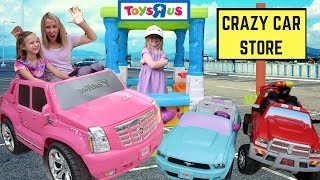 Crazy Car Store ~ Addy Runs Errands at Maya's Fake Toys R Us Drive Thru