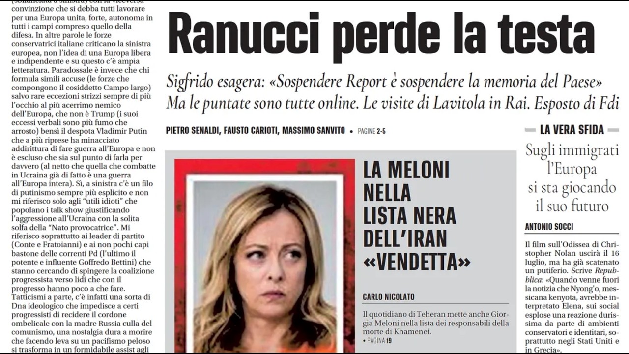 RASSEGNA STAMPA 12 LUGLIO 2026. QUOTIDIANI NAZIONALI ITALIANI  PRIME PAGINE DEI GIORNALI DI OGGI.