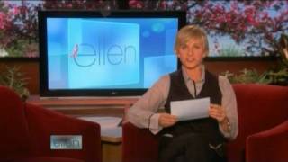 Ellen presents funny videos in her show 10/13/08