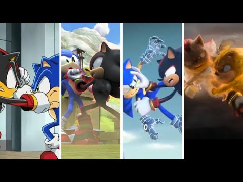 All Sonic VS Shadow Battles in Sonic TV Series & Movies!
