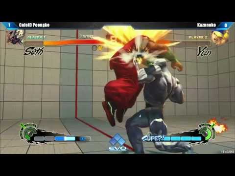 [EVO 2013 SSFIV AE Top 32] CafeID Poongko (Seth) vs Kazunoko (Yun)