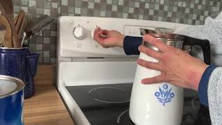 Using a Corning ware coffee pot  #coffee #coffeelovers  #corningware