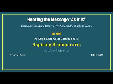 2078 Aspiring Brahmacaris, 2009 05 31, Belgaum, Karnataka, INDIA, CODE 5024 mp3