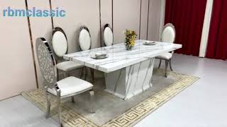 Modern Marble Dining Table with Chairs set