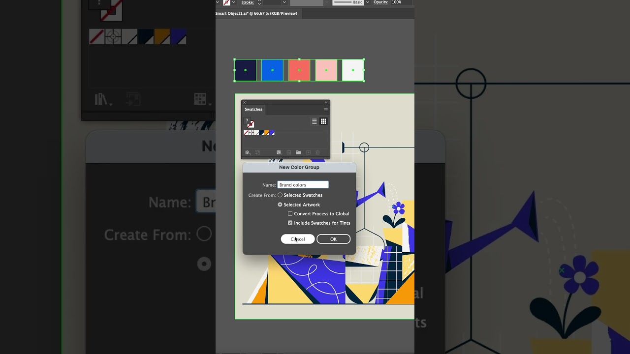 Change the color palette of your design in seconds ✨ #illustratortutorial #graphicdesign