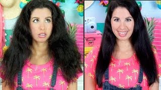 How To Get Straight Hair Using NO HEAT! Works on Curly, Frizzy or Long Hair!