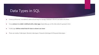 Download the video "1. Database SQL --  What is data type in SQL"