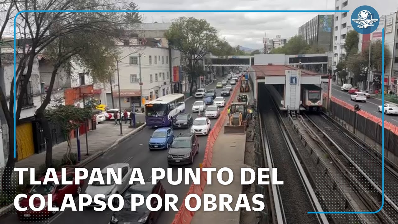 Tráfico y caos reinan Calzada de Tlalpan por obras de ciclovía y Calzada Flotante