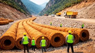 Cómo ingenieros indios construyen carreteras masivas con toneladas de fibra de coco