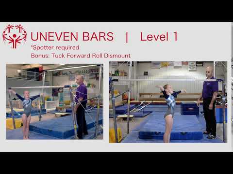 Level 1 WAG Uneven Bars Bonus Tuck Forward Roll Dismount