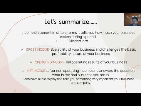 Let's Summarize: What we have learned till now about Income statement