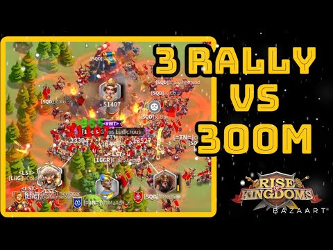 3 Rally vs 300M Player 😱 1oo8 Gaius Ludicrous vs LiiG + =TN= + SQD - Rise of Kingdoms