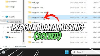ProgramData Folder Missing, Not Found in Windows (SOLVED)