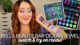 BELLA BEAUTE BAR OCEAN JEWEL EYESHADOW PALETTE REVIEW! *NEW* Swatch & Try On First Impression Look