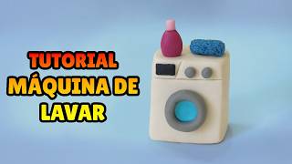 🔴 FAÇA uma MÁQUINA DE LAVAR Miniatura - Tutorial Fácil Biscuit, Pasta Americana, Clay, Plastilin DIY