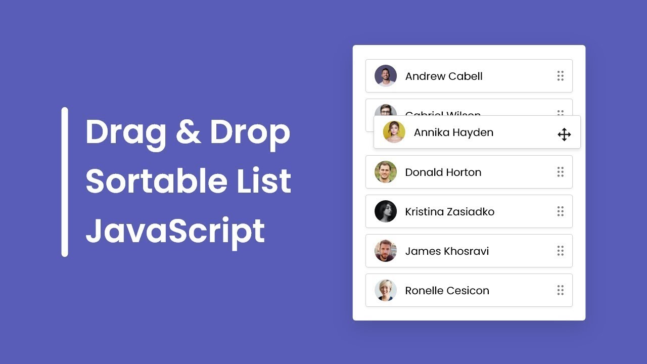 Drag and Drop Sortable List in HTML CSS & JavaScript | Draggable List in JavaScript