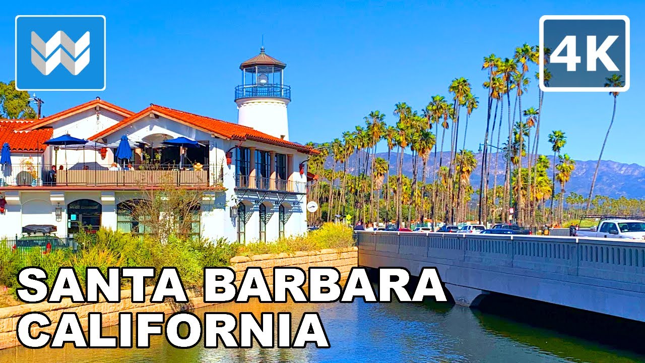 Immersive street-level walking tour through Santa Barbara, CA, United States, showcasing authentic urban landscapes, local architecture, and the vibrant atmosphere of the city's neighborhoods