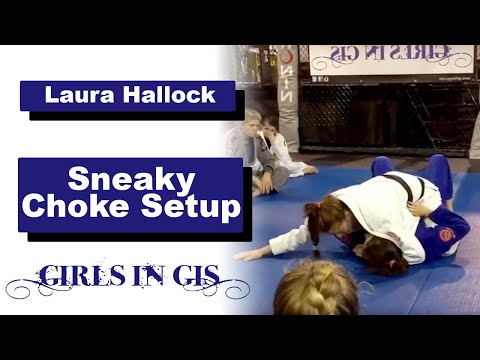 Black belt Laura Hallock shows Sneaky Choke from Mount