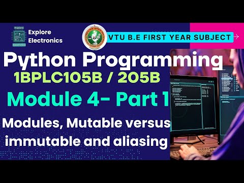 Module 4 Part 1, Modules, Namespaces, aliasing in python programming VTU 1st sem Python Programming