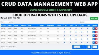 CRUD Management Web App with Google Apps Script | CRUD, File Upload & Google Sheets | B43