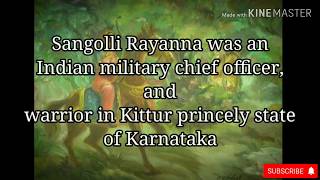 Sangolli Rayanna (15 Aug 1796 – 26 Jan 1831) | Indian military chief officer | Krantiveera