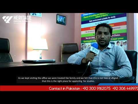 Usman Islam reviews about Heritage Education Consultants Pvt. Ltd