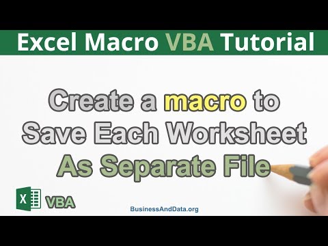 Create a Macro to Save Each Worksheets as New Excel File | Excel VBA Tutorial