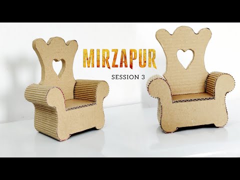 Diy amazing carboard throne armchair|| cardboard miniature sofa chair #cardboardcrafts