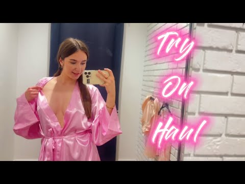 [4K] Transparent Try on Haul with Alice | PINK ROBE | 2024