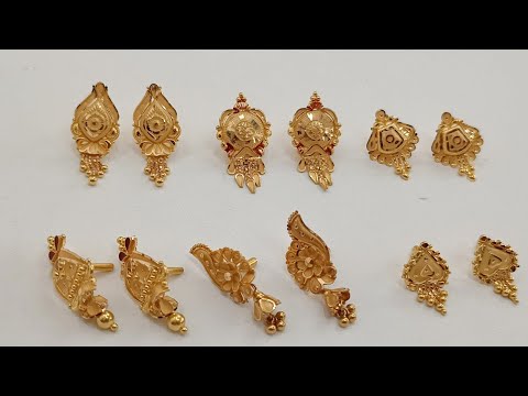 22 ct Hallmark Latest Stud Earrings Designs With Price // New stud Earrings Designs 2023