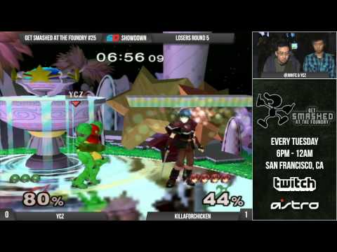 Get Smashed at the Foundry #25 - Losers R5: ycz (Samus) vs KillaForChicken (Fox)