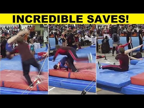 Top 12 Gymnasts Being Saved by Their Spotter - INCREDIBLE!!! - PART 1