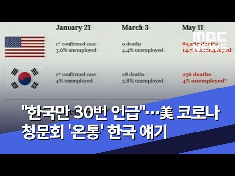 美 코로나 청문회 '온통' 한국 얘기