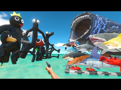 FPS Avatar Rescues Sea Monsters and Fights Shadow Rainbow Friends - Animal Revolt Battle Simulator