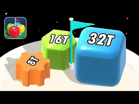 2048 Merge Blocks 3D Part 5 - Unlock 8T Gear Cog, 16T Hexagonal Prism & 32T Rectangular