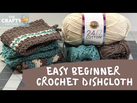 Crochet Dishcloth or Washcloth – Easy step by step tutorial for Beginners