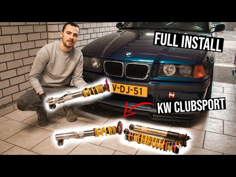 Installing KW CLUBSPORT Coilovers on my E36! (E36 Coilover install!)