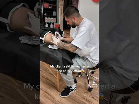 Knee tattoo💥 #tattootimelapse